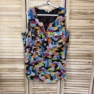 Daniel Rainn Multicolor Abstract Lined Tank Top Size 2x